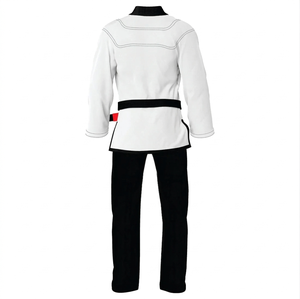 Kimono de BJJ pour homme, haut blanc, pantalon noir, coupe régulière, 100% coton respirant, vêtements d'arts martiaux pour adultes - Product Image 3