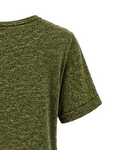 Custom Green Abstract Pattern Women V Neck T Shirt Casual Short Sleeve Pocket Tee Lightweight Breathable Summer Fashion <b>Top</b> - Product Image 3