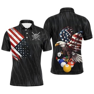 Polo de billard feuille d'érable canadienne pour homme, manches courtes, respirant, imprimé, vêtement de sport décontracté, maillot d'équipe tricoté - Product Image 2