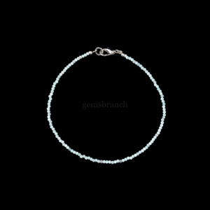 Pulsera de Amazonita Natural con Cuentas Microfacetadas, Pulsera de Piedras Preciosas Redondas, Joyería de Cristal Curativa para Mujer, Regalo, Pulsera Hecha a Mano - Product Image 1