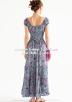 Robe longue bohème personnalisée pour femme, à épaules dénudées, imprimé floral, pour l'été et la plage, vente en gros - Assortiment