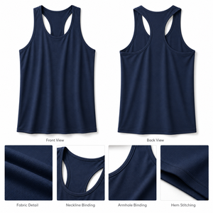OEM Manufacturer Custom Custom Printed Logo <b>Mesh</b> Tank <b>Top</b> Ribbed Neckline Trim Cotton Fabric For Basketball Fitness Fashion - Product Image 5