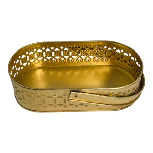 Bold Blossom Pure Brass <b>Basket</b> Handle Double/Two Jars <b>Large</b> Capacity Portable Foldable Eco-Friendly Modern Design Gifting Home - Product Image 3