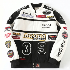 Blouson Bomber de Course Personnalisé OEM avec Logo Brodé en Coton Épais, Respirant, Été/Hiver, Streetwear Motorsport du Pakistan - Product Image 2