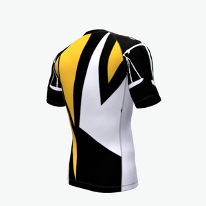 Rashguard personnalisé à manches courtes, coupe compressive OEM, haut de sport à séchage rapide, t-shirt d'entraînement par sublimation, fabriqué au Pakistan - Product Image 6