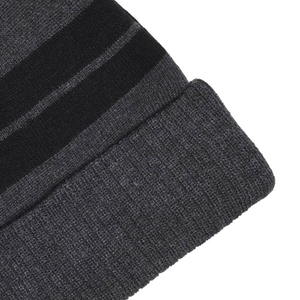 Bonnet d'hiver tricoté personnalisé avec logo, motif à carreaux rouge et noir, rayé, jacquard, à carreaux Buffalo, chaud, à revers, vente en gros - Product Image 3