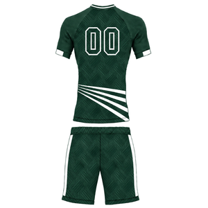 Dark Green Football Jersey <b>Shorts</b> Set Breathable Athletic Team Uniform Training Wear Performance Sports Clothing - Product Image 2