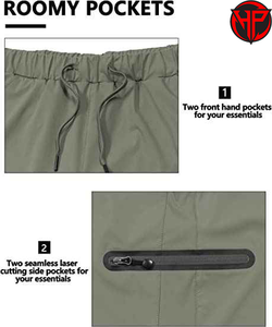 Men Quick Dry Fishing Shorts Lightweight Bermuda Short Drawstring Zipper Pocket Anti UV Outdoor Sports Wear - Product Image 6