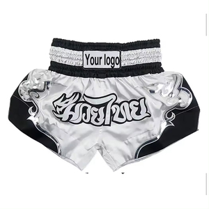 Wholesale Pakistan Boxing Muay Thai Shorts Custom Logo Front Position Premium Polyester <b>Stretch</b> Lightweight Quick Dry Breathable - Product Image 1