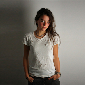 T-shirt tricoté léger en polyester/coton pour femme, style urbain rétro 2026, délavé au soleil, effet vieilli, personnalisé, vintage - Product Image 5