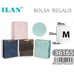 Borsa regalo Ilan taglia M con stampa dorata per feste e occasioni festive - Product Image 1