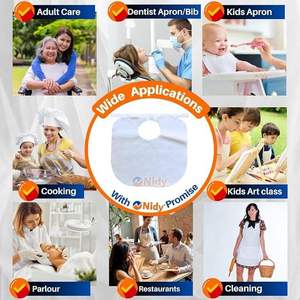 Nidy Unisex Disposable Waterproof PP Material <b>Apron</b> (VLCR Square Knot Design Lightweight Kids Skin Care Hygiene Protection - Product Image 5