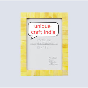 กรอบรูปไม้ทำมือพร้อมงานฝังเรซิ่นลายก้างปลาสีน้ำเงินเข้ม ตกแต่งโต๊ะสไตล์เรขาคณิตทันสมัย ของตกแต่งหรูหราสไตล์ช่างฝีมือ - Product Image 4