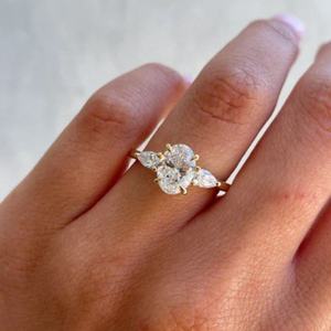Oval Cut D Color Lab Grown Diamond <b>Ring</b> Solid Gold IGI Certified Classic Custom Women <b>Men</b> Wedding Engagement Fine Jewelry - Product Image 1