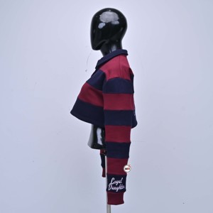 Chemises polo à manches longues rayées pour femmes, col rabattu, style preppy, tricot en coton respirant, vêtements de printemps - Product Image 3