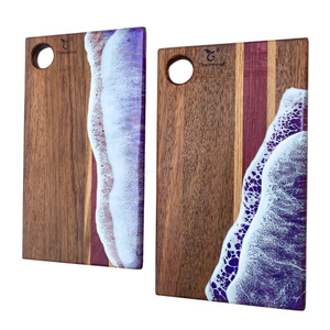 Posavasos de Resina Epoxi en Oferta, Posavasos de Madera y Resina Personalizados, Posavasos de Diseño Azul de Lujo, Tendencia 2026 - Product Image 3