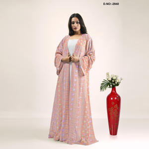 Robe longue vintage en georgette brodée pour femme, style indien, idéale pour les fêtes, en tissu léger et respirant - Product Image 5