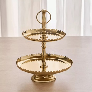 Round Designer <b>Edge</b> Silver Finished Cake Stand For Serving Cakes Desserts Fruits And Elegant Table Decor For Home Parties Events - Product Image 2