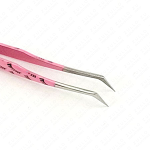 Private Label Pink Stainless Steel Eyelash Tweezers Paper Coated Custom Printed Pattern Russian Volume Lash <b>Tools</b> - Product Image 4