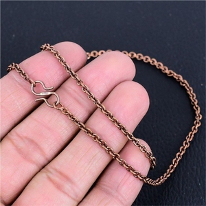 Collier en cuivre pur fait main en gros, maillons Rolo |   Chaîne de bijoux en cuivre massif finition antique, chaîne de cou en cuivre faite à la main - Product Image 1