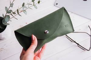 Genuine Leather <b>Glasses</b> Pouch Luxury <b>Soft</b> Cowhide Spectacles <b>Case</b> Slim Handmade Sunglasses Cover Travel Bag LGC-0061 - Product Image 3