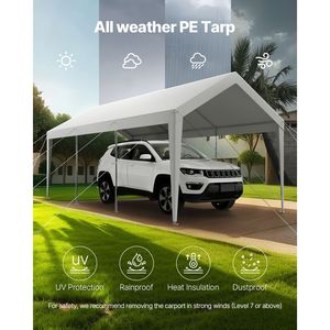 Cochera de PVC Resistente de 10 x 20 Pies, Resistente a los Rayos UV y al Agua, Refugio para Autos Galvanizado para Exteriores, Aplicación en Estacionamientos - Product Image 6