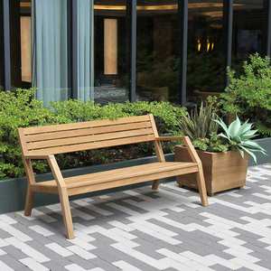 Banco de Teca Sólida de Alta Calidad con Diseño Moderno, Ecológico, Resistente al Agua, Asientos para Exteriores para Uso Comercial y Público - Product Image 2