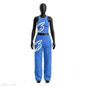 Conjunto de Pantalones Anchos y Camiseta sin Mangas con Estampado Gráfico de Felpa de 350 GSM, Logotipo Personalizado, Conjuntos para Mujer - Product Image 3