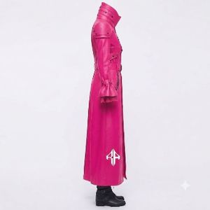 Manteau gothique en cuir véritable pour femme, col montant, manches longues, qualité supérieure, anti-rides, par RIVIAN ATLANTIC - Product Image 4