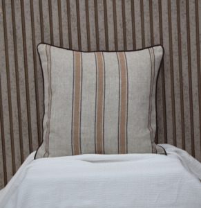 Housse de coussin rayée 100 % lin pur, housse de coussin décorative de qualité supérieure avec bords à passepoil, taille personnalisée, luxe pour la maison - Product Image 6