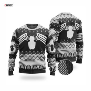 Corex Men's Breathable 100% Cotton Batman Christmas Sweater Winter Knitted Crewneck Pullover Holiday Jumper - Product Image 1