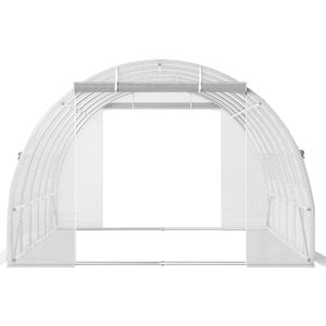 Serra Portatile 20 X 10 X 7 ft con Tunnel Passabile, 3 Travi Superiori e 2 Pali Diagonali, Serra Prefabbricata Zincata - Product Image 2