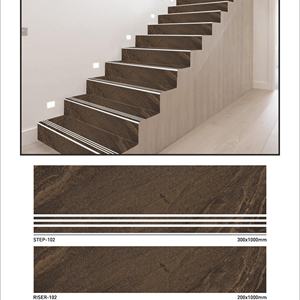 กระเบื้องปูพื้นขั้นบันไดพอร์ซเลนขนาด 1000x300 มม. และ 1000x200 มม. หนา 10 มม. ป้องกันการลื่น ทนทาน สำหรับใช้ภายนอกอาคาร - Product Image 1