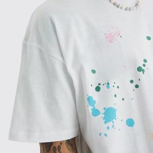 Camiseta de hombre de estilo urbano, de tejido grueso, corte cropped y holgado, oversize, lisa, personalizable, con hombros caídos, 2026 - Product Image 2