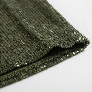 Jupe crayon taille haute pour femme, ornée de paillettes, longueur genou, vert olive uni, style élégant en velours côtelé, pour toutes les saisons - Product Image 6