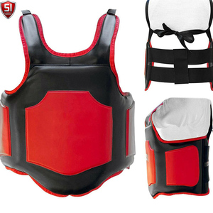 Boxtraining Brustschutz Verstellbare Kampfsport-Schutzweste Ledergefüttert Umweltfreundlich Atmungsaktiv für Taekwondo Karate Übungen - Product Image 1