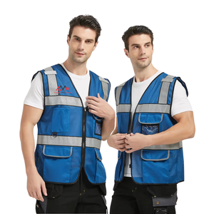 Design personnalisé kaki ingénieur/Construction uniforme vente en gros gilet de sécurité maille réfléchissante fermeture éclair plusieurs poches FMF respirant - Product Image 4