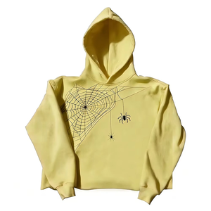 Sudadera con Capucha para Hombre, Diseño de Telaraña Gris, Estilo Casual para Otoño, Corte Regular, Tejido de Algodón, Logotipo en la Parte Delantera - Product Image 5