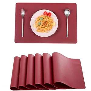 Elegant Luxury Faux PU Leather <b>Placemat</b> Wipeable Reusable Handmade Festive Events Home High Quality Customized Colour <b>Rectangle</b> - Product Image 1