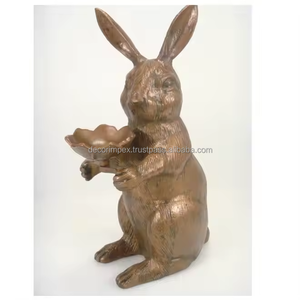 Lapin Sculpture de jardin en fonte d'aluminium pour décoration de jardin par impex - Product Image 1