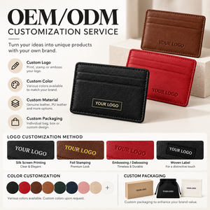 Beena's Genuine <b>Leather</b> Fashion Embossed Card Holder Game Cards Card Binder Function Multi-Function Use <b>Black</b>/Red/Brown Colors - Product Image 4