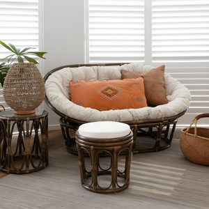 Natural rattan papasan chairs wicker papasans patio egg swivel chair set eco friendly furniture - Product Image 5