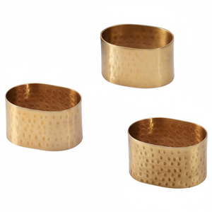 Anillos de Servilleta de Latón con Diseño Martillado para Acción de Gracias, Porta Servilletas para Mesa de Comedor y Decoración del Hogar - Product Image 1