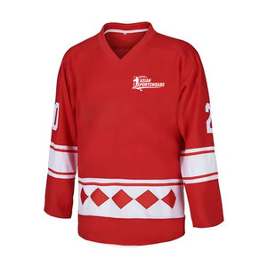 เสื้อฮอกกี้น้ำแข็งแบบป้องกัน ผ้าเนื้อนุ่ม ระบายอากาศได้ดี สำหรับผู้ใหญ่ ทีมฮอกกี้ สวมใส่ได้ MOQ ต่ำ - Product Image 1