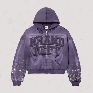 Sudadera con Capucha para Hombre, Estilo Vintage, con Estampado de Calaveras, 100% Algodón Ecológico, Hombros Caídos, Personalizable, Último Modelo 2026, Superventas - Product Image 3