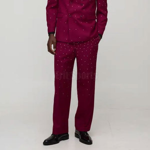 Low Price Hot Sale <b>Men</b> Rhinestone Flare <b>Pants</b> Fashion Wear Breathable Fabric <b>Men</b> Flare <b>Pants</b> - Product Image 4