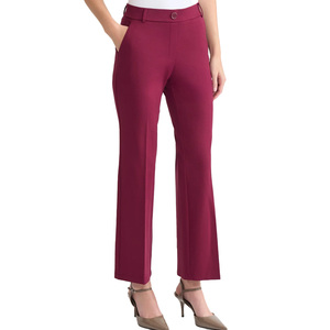 Comfortable Regular Fit Womens <b>Flare</b> Casual Pants with Lightweight Fabric for Summer Travel Streetwear Daily Effortless Outfits - Product Image 1