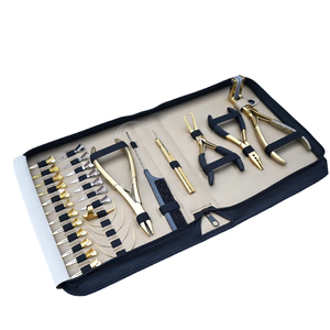 Stainless Steel Gold Hair Extension Pliers <b>Sew</b>-In Tape Installation Tool <b>Kit</b> for Professional Salon Use - Product Image 4
