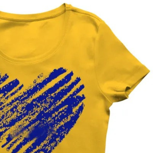 T-shirt personnalisé en coton bleu pour femme, motif cœur d'amour imprimé, manches courtes, col rond, décontracté, tendance, streetwear, pour tous les jours - Product Image 3