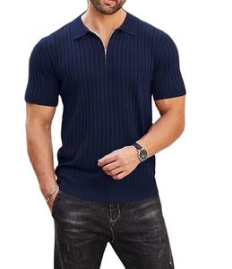 Men's Anti-Wrinkle 100% Cotton Print for Shirts Short Sleeve <b>Ribbed</b> <b>Knit</b> Fashion Casual Golf Shirts 2026 - Product Image 3